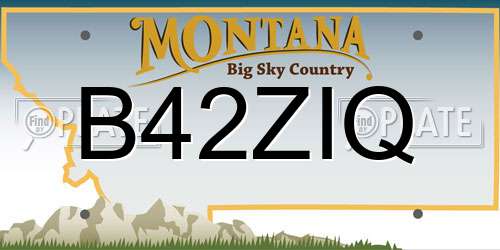 B42ZIQ Montana License Plate