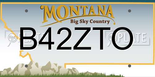 B42ZTO Montana License Plate
