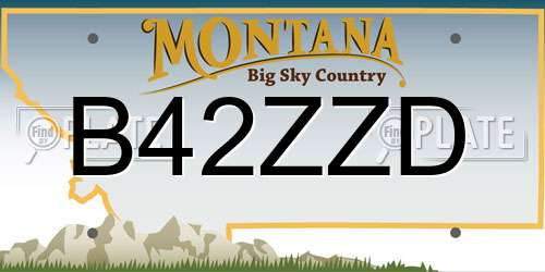 B42ZZD Montana License Plate