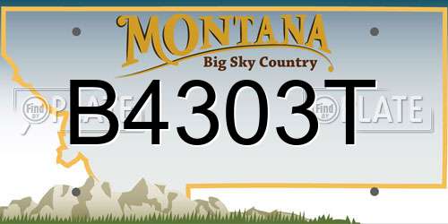 B4303T Montana License Plate