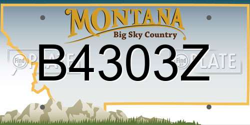 B4303Z Montana License Plate