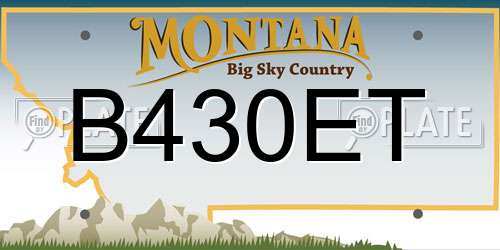 B430ET Montana License Plate