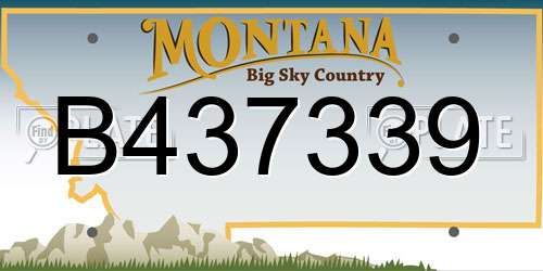 B437339 Montana License Plate