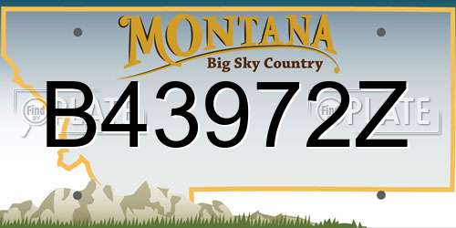 B43972Z Montana License Plate