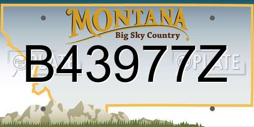B43977Z Montana License Plate