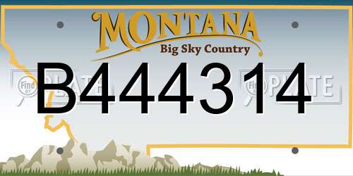 B444314 Montana License Plate