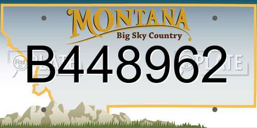 B448962 Montana License Plate