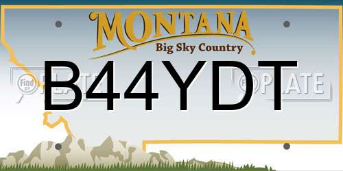 B44YDT Montana License Plate