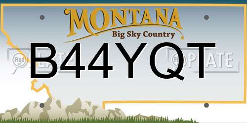 B44YQT Montana License Plate