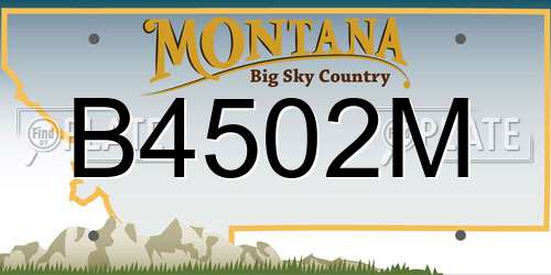 B4502M Montana License Plate