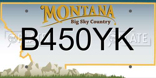 B450YK Montana License Plate