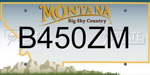 B450ZM Montana License Plate