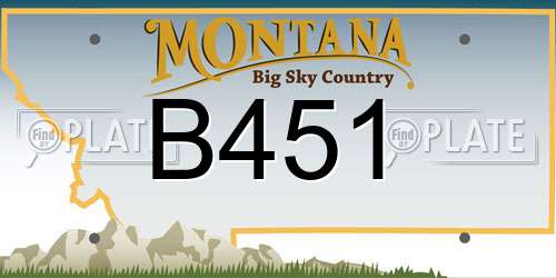 B451 Montana License Plate