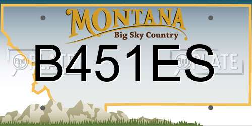 B451ES Montana License Plate