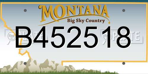 B452518 Montana License Plate