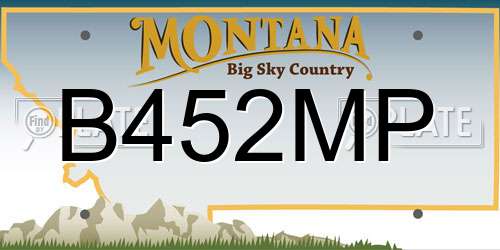 B452MP Montana License Plate