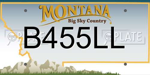 B455LL Montana License Plate