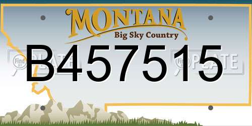 B457515 Montana License Plate