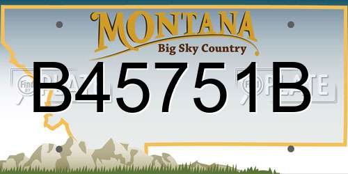 B45751B Montana License Plate