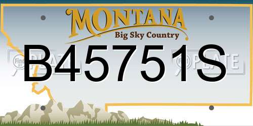 B45751S Montana License Plate