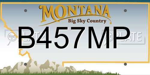 B457MP Montana License Plate