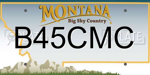 B45CMC Montana License Plate