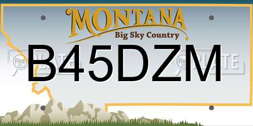 B45DZM Montana License Plate