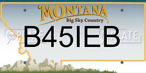 B45IEB Montana License Plate