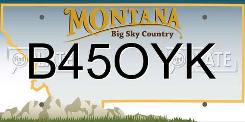 B45OYK Montana License Plate