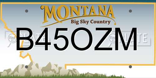 B45OZM Montana License Plate