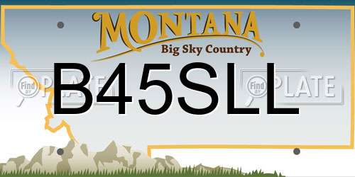 B45SLL Montana License Plate
