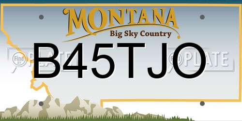 B45TJO Montana License Plate