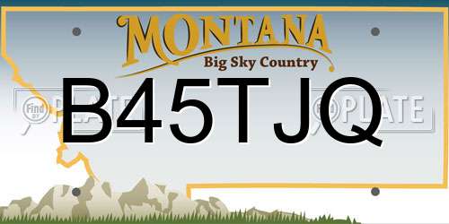 B45TJQ Montana License Plate