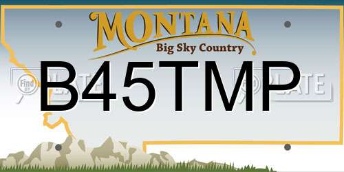 B45TMP Montana License Plate