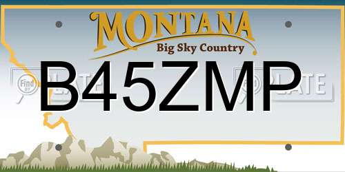 B45ZMP Montana License Plate