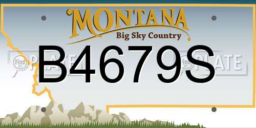 B4679S Montana License Plate