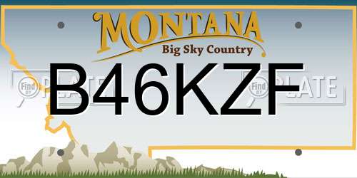 B46KZF Montana License Plate