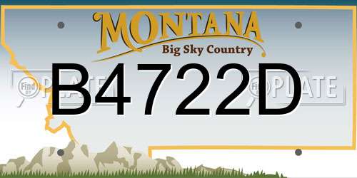 B4722D Montana License Plate