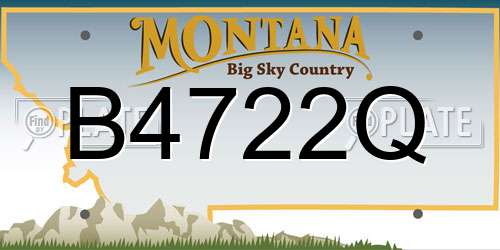 B4722Q Montana License Plate