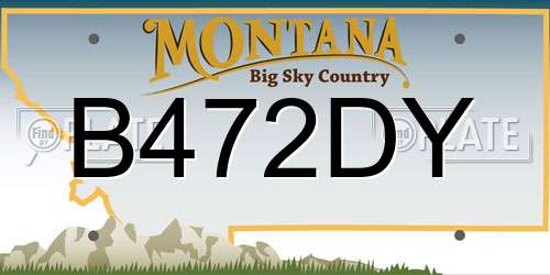 B472DY Montana License Plate