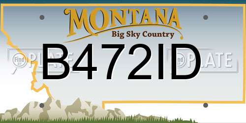 B472ID Montana License Plate