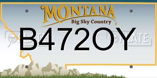 B472OY Montana License Plate