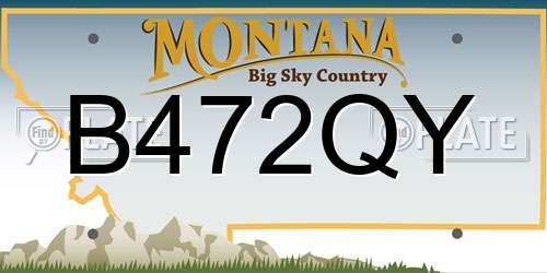 B472QY Montana License Plate