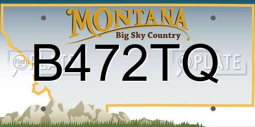 B472TQ Montana License Plate