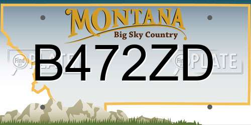 B472ZD Montana License Plate