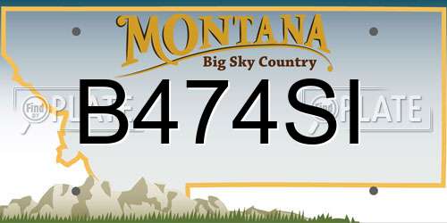 B474SI Montana License Plate