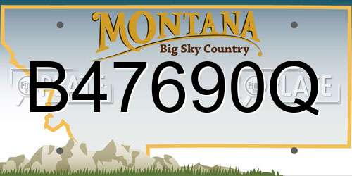 B47690Q Montana License Plate