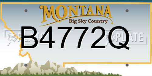 B4772Q Montana License Plate