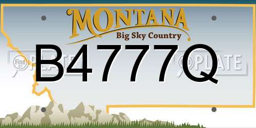 B4777Q Montana License Plate