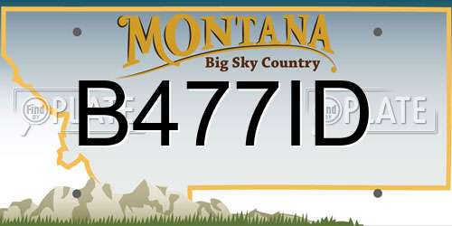 B477ID Montana License Plate